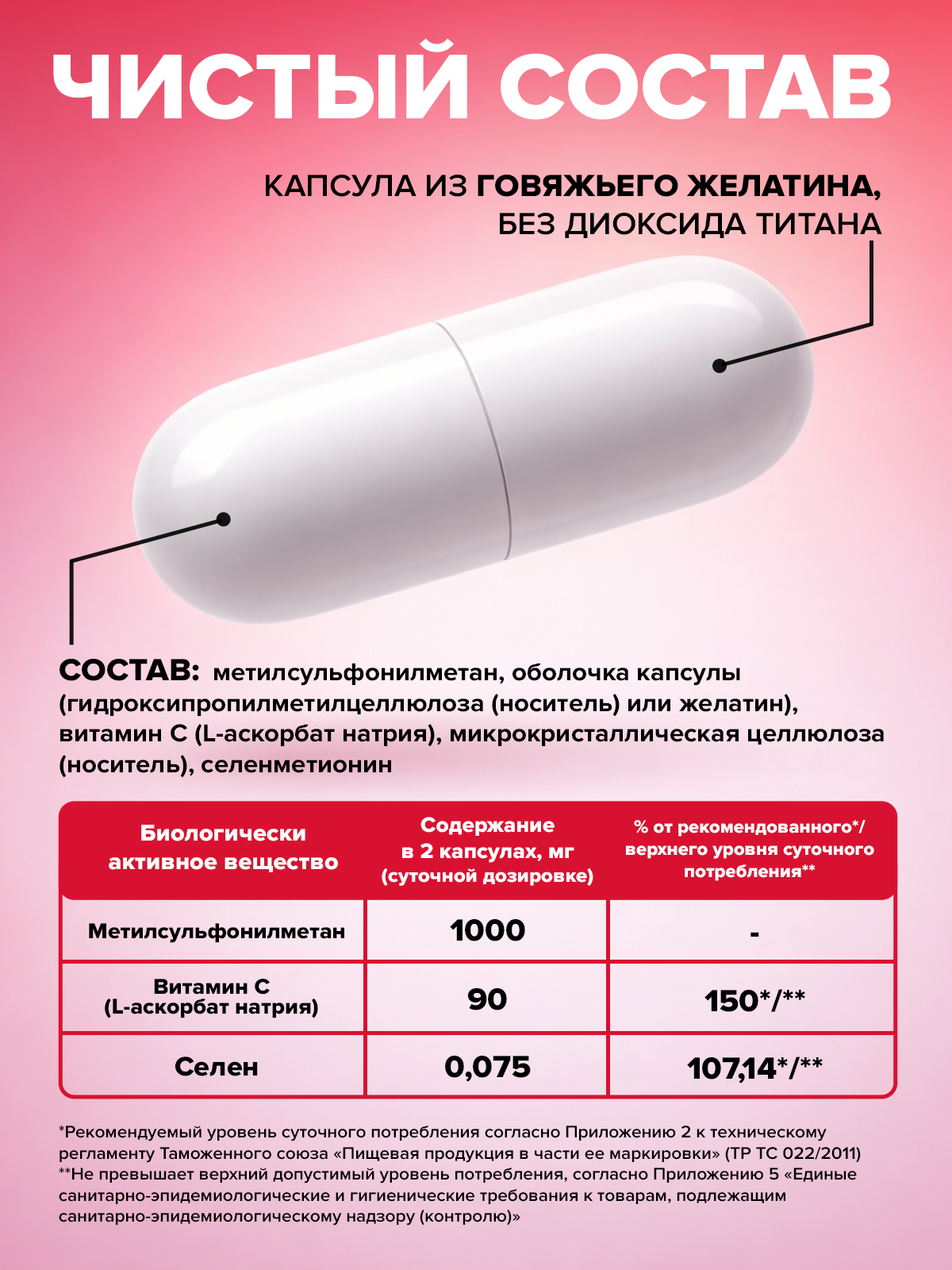 МСМ комплекс с селеном, бад для суставов и связок, 60 капсул МСМ комплекс с селеном, бад для суставов и связок, 60 капсул